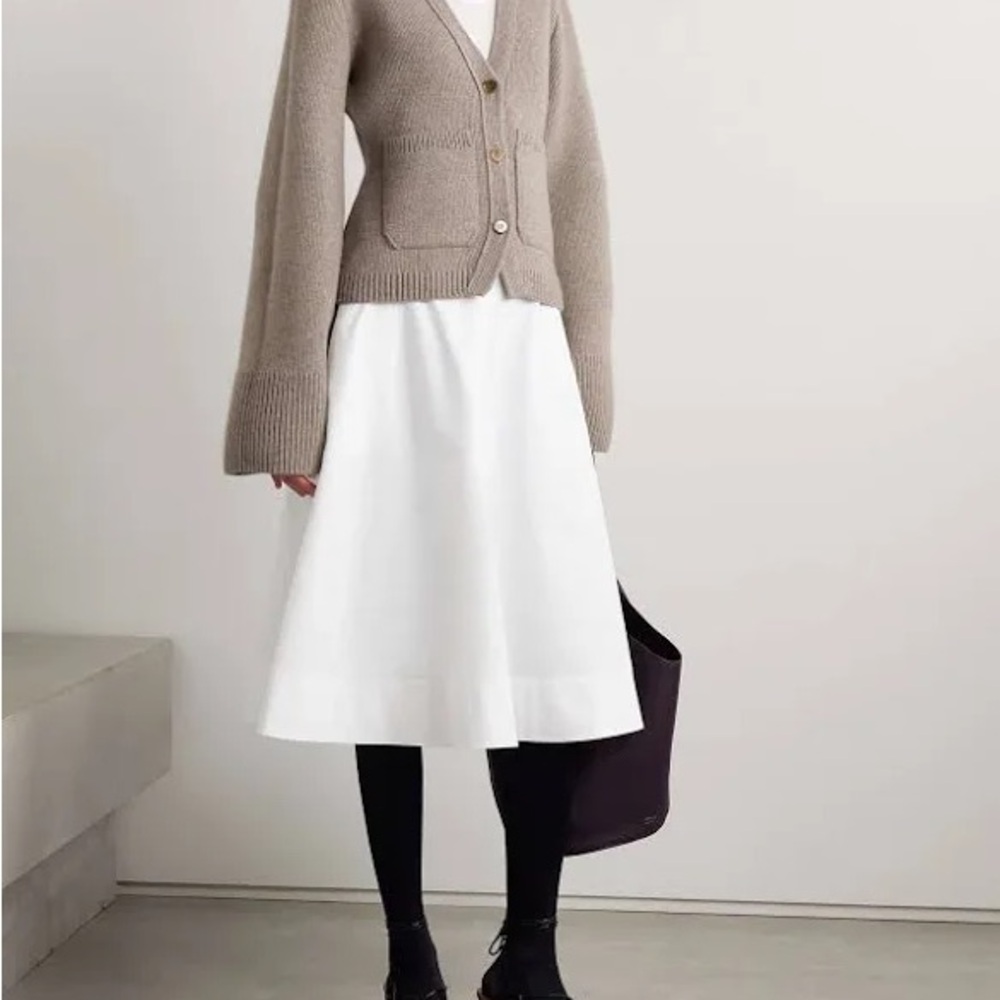 KHAITE Scarlet Cardigan in tan